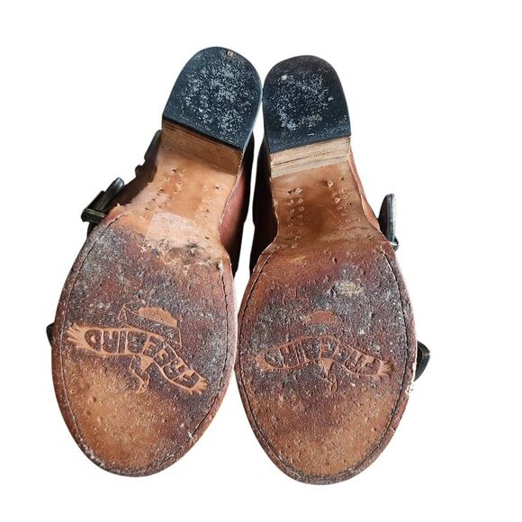Freebird Leather Sandals Womens 8 Brown Studded Boho Southwestern Hippie Rugged - Picture 6 of 7